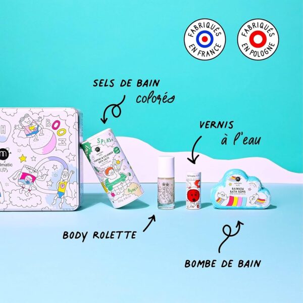 COFFRET METAL Vernis à eau Dori + body rollette blanc coco