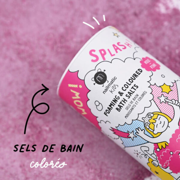 Sels de bain moussants et colorés ROSE