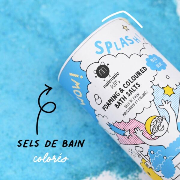 Sels de bain moussants et colorés – Bleu